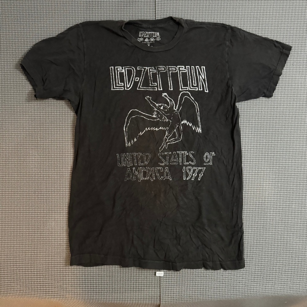 Led Zeppelin United States 1977 Tour Graphic T-Shirt Black Medium 100% Cotton